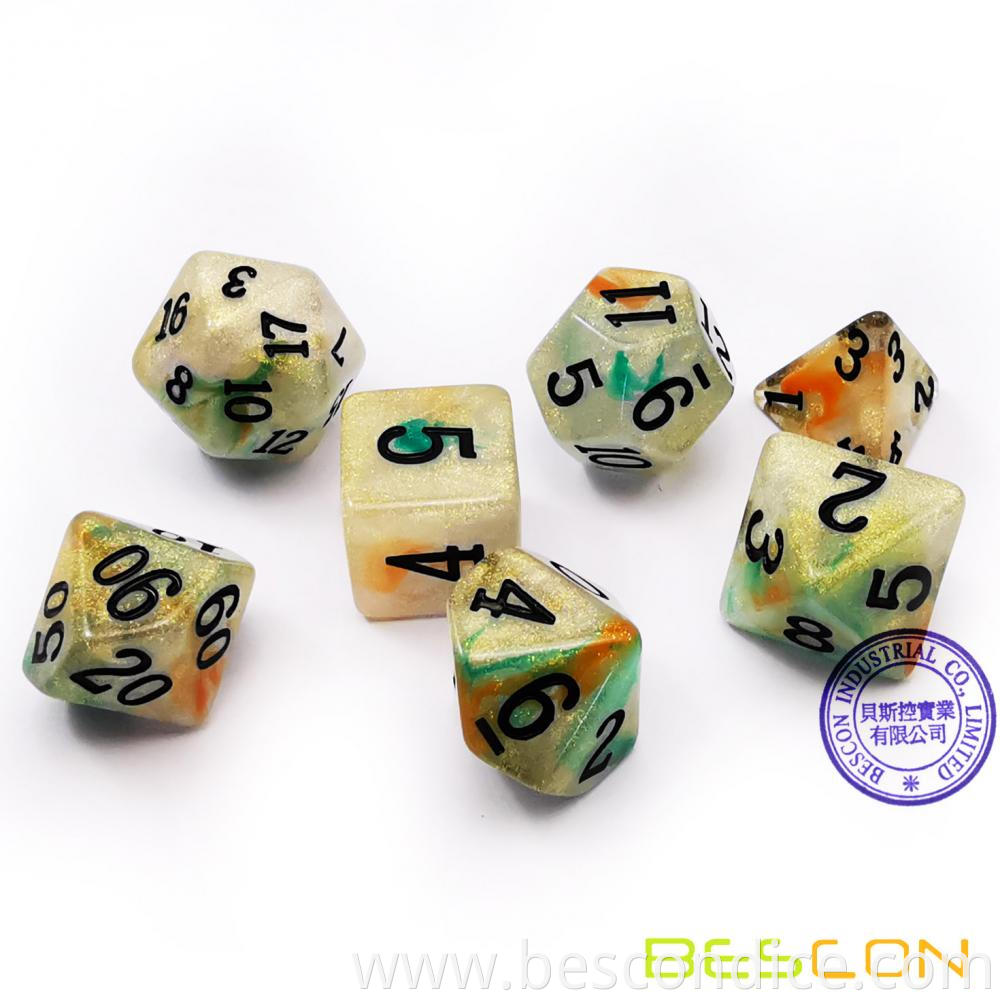 Resin Handmade Dice Gold Ore 2